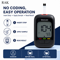 RAK Safe AQ Max II Lecteur de glycémie Bluetooth, Glucomètre, Test de glycémie, Résultat en 5 secondes, Mémoire de 500 résultats, Sans codage
