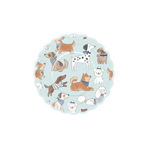 DAMAI Dog-themed <b>Paper</b> Plate with pink Ribbon and Wave <b>Pattern</b> Disposable <b>Paper</b> Plate <b>Paper</b> Cup Napkin Party Supply - Product Image 4