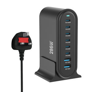 268W USB C blocco caricabatterie, 8 porte USB C stazione di ricarica GaN PD 100W 65W 30W adattatore per il computer portatile per il telefono, Galaxy <span class=keywords><strong>e</strong></span> altro - Product Image 4