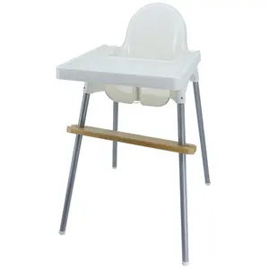 Repose-pieds réglable en bois de chaise haute en bambou qui respecte l'environnement d'usine pour la chaise haute de bébé