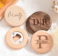 Décapsuleur en bois magnétique avec logo personnalisé Décapsuleur pour boisson cannette ronde à graver fête de mariage avec logo