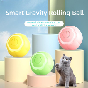 Wiederauf ladbarer automatischer elektrischer Katzen ball aus Silikon Automatische rollende Haustiere, die Ballspielzeug-Training spielen - Product Image 4