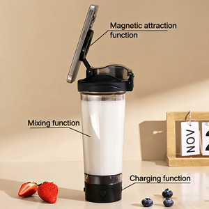 700ml Fitness Electric <b>Shaker</b> Cup Magnetic Holder Fully Automatic Mixing Water Cup Rechargeable Plastic Water <b>Bottle</b> - Product Image 2