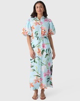 Robes décontractées imprimées grande taille pour femmes – Nouveauté 2026, best-seller, mi-longues, coupe trapèze, florales, en coton, pour l'été – Vente en gros
