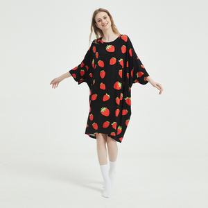 T-shirt oversize de nuit à manches courtes en bambou original Chemises de nuit confortables pour femmes filles Vêtements de nuit grande taille pour femmes - Product Image 4