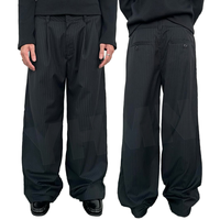 Pantalon plissé pour homme, taille haute, coupe large, à rayures fines, silhouette fuselée, drapé, décontracté, vintage, minimaliste, sur mesure