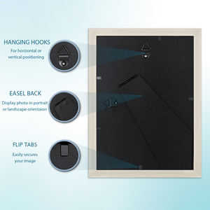 Marco de plástico dorado irrompible personalizado 5X7, madera y material PS con acento plateado para decoración de escritorio - Product Image 3