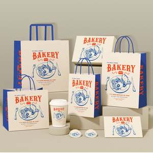 Sacs à emporter en papier kraft brun pour boulangerie, café, avec logo personnalisé - Product Image 1