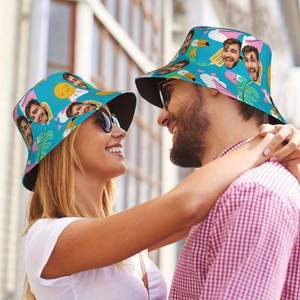 Chapeau de pêcheur personnalisable et amusant, design feuille dessinée à la main, chapeau bob personnalisé avec photo pour hommes et femmes, usage quotidien - Product Image 6