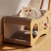 Lit-griffoir pour chat en carton ondulé double couche transfrontalier 2-en-1, très grande villa pour chat, résistant à l'usure et anti-déchirure
