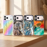 Coque de téléphone magnétique scintillante antichoc avec chargement sans fil transparente pour iPhone 17 18 Pro Max, iPhone 17e 16 15