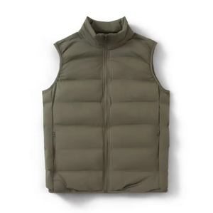 Gilet matelassé léger personnalisé avec logo pour hommes et femmes, chaud et coupe-vent à col montant, matelassé et chaud - Product Image 3