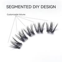 JIEHAN Cils 3D faits main segmentés, bouquets de volume, faux cils en gros, extensions de cils effilés, cils en grappe DIY, qualité supérieure
