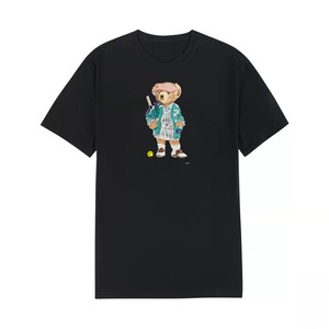 Nouveau T-<span class=keywords><strong>shirt</strong></span> d'été pour <span class=keywords><strong>femme</strong></span>, style coréen, à manches courtes, col rond, en coton, imprimé motif animal ours classique - Product Image 1