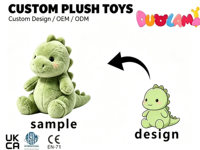 Peluche de dinosaure personnalisée, jouet en peluche doux et mignon avec rembourrage en coton, taille personnalisée pour cadeau d'anniversaire pour enfants, unisexe