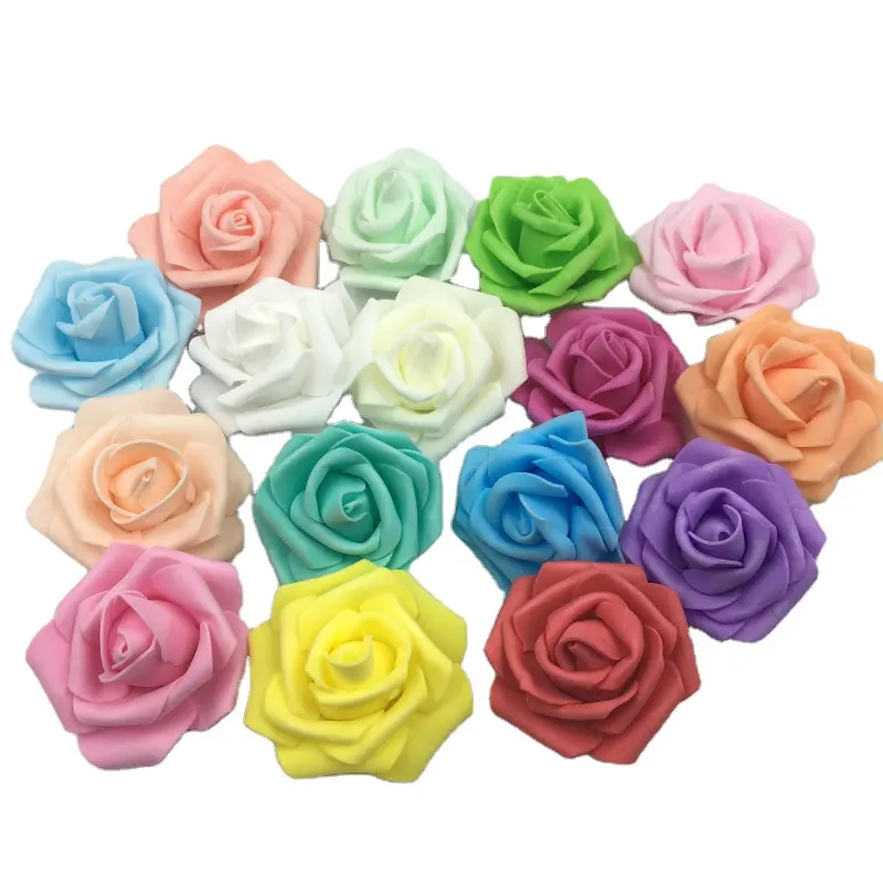नई कस्टम रंग हस्तनिर्मित वेलेंटाइन दिवस शादी का तोहफा कृत्रिम गुलाब का फूल सिर DIY फोम गुलाब का फूल शिल्प