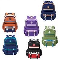 Nueva Mochila Escolar Geométrica para Estudiantes de Primaria de 1.º a 6.º Grado, Mochila de Gran Capacidad, Linda, para Niños, de Microfibra y Cuero Sintético