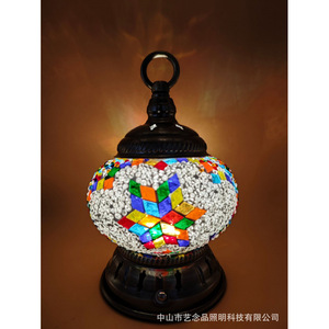 Handheld Rechargeable Ambient <b>Light</b> Turkish Retro Exotic Mosaic Table Lamp Outdoor Portable Mini Desk Lamp - Product Image 6