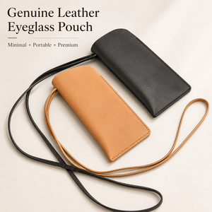 Nuevo Portagafas de Cuero Genuino con Diseño de Collar, Funda Abierta de Piel de Vacuno para Gafas, Estuche Portátil para Gafas de Sol - Product Image 1