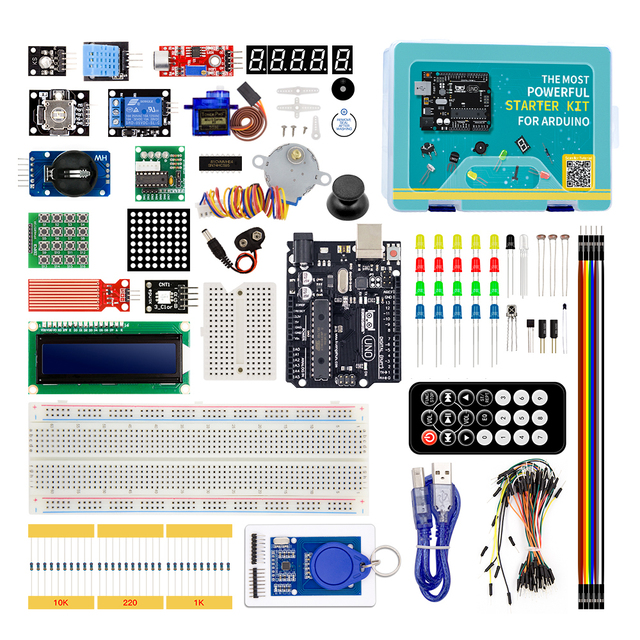 OEM ODM DIY Programmable Hobby Project Stem Education Complete Electronic Circuit Module Starter Kits Set for Compatible Arduino