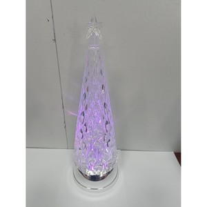 Christmas <b>Tree</b> Glass Cone Multicolored Led <b>Lights</b> Tabletop Indoor Decoration 13.5 In Easy Installation Lightweight - Product Image 4