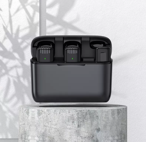 Kẹp Ve Áo Ghi Hình <span class=keywords><strong>Video</strong></span> Âm Thanh 2.4Ghz Trên Micro Lavalier Không Dây Kèm Hộp Sạc Cho Điện Thoại Di Động Vlog Live <span class=keywords><strong>Stream</strong></span> - Product Image 1