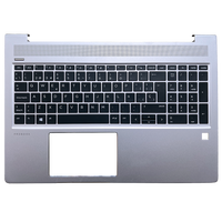 Clavier d'ordinateur portable espagnol SP pour HP Probook 450 G6 450 G7 455 G6 455 G7 L45090-001 Clavier argenté avec repose-poignets non rétroéclairé Neuf Noir