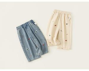 Abbigliamento per Bambine 2026 Nuovi Jeans a Gamba Larga per Bambine con Simpatico Ricamo di Cucciolo Disponibili all'Ingrosso e Personalizzabili - Product Image 2