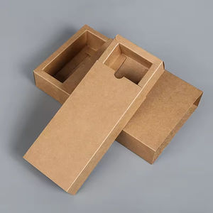 Boîte d'emballage en papier kraft en stock pour thé, bonbons, bijoux, cosmétiques, boîte à papier coulissante avec logo personnalisable et imprimés - Product Image 3