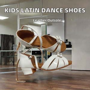 Zapatos de Baile Latino de Salón para Mujer, de Charol, Tacón Plano, Forro de Cuero Genuino, Diseño con Tiras - Product Image 2
