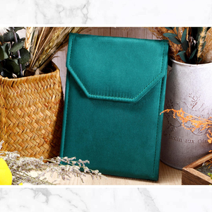 Sac de rangement en velours haut de gamme avec boucle et perles pour collier, boîte d'emballage portable multifonctionnelle multicolore pour bijoux et pendentifs - Product Image 5