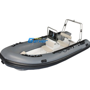 17 pies de profundidad V <span class=keywords><strong>casco</strong></span> de fibra de vidrio Hypalon/PVC RIB520A bote inflable con consola, asiento y barra antivuelco para pesca - Product Image 1