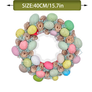 Factory Wholesale <b>Artificial</b> <b>Wreath</b> Door Decoration Easter Egg Flower <b>Wreath</b> for Home Holiday Decor - Product Image 6