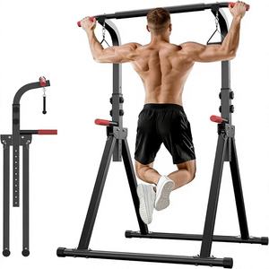 Adjustable Single <b>Pull</b> <b>Up</b> <b>Bar</b> Folding Parallel <b>Bar</b> Floor Type Home Gym Strength Training for Adults and Kids - Product Image 5