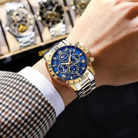 POEDAGAR 973 Top-Sportuhr für Herren, Wasserdicht, Leuchtend, Chronograph, Sechs-Zeiger-Armbanduhr, Herren-Quarzuhr, Männliche Armbanduhr