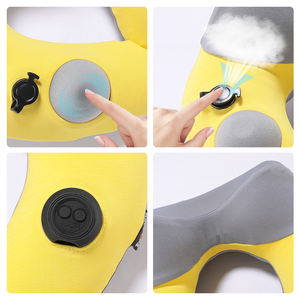Anpassbare elektrische aufblasbare U-förmige Nacken <span class=keywords><strong>massage</strong></span> kissen Vibrations technologie Timing Control für Mehr flächen komfort - Product Image 3