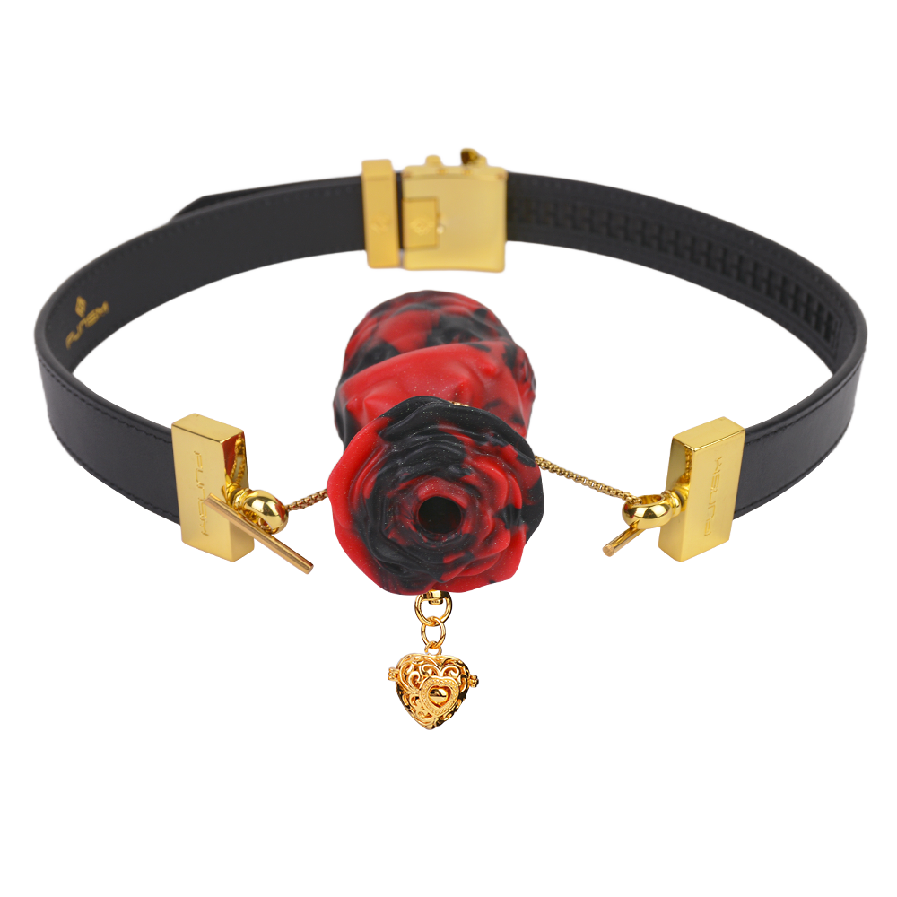 Cuir + gags silicone + cloche-C