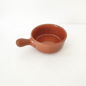 Bol rond de service en céramique avec poignée, 1 pièce, couleur, vernis à salade, pour micro-ondes - Product Image 4