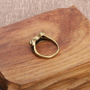 Anello Creativo con Rana Dorata in Stile <span class=keywords><strong>Etnico</strong></span>, Replica in Bronzo, Portafortuna Personalizzato - Product Image 3