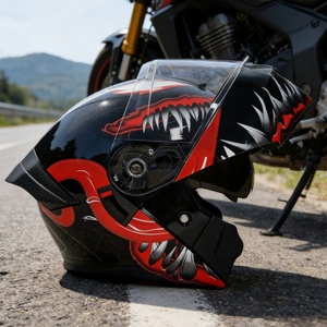 Casques de <span class=keywords><strong>moto</strong></span> rabattables de haute qualité pour hommes, <span class=keywords><strong>casque</strong></span> de course en ABS, double visière, fabrication sur mesure - Product Image 4