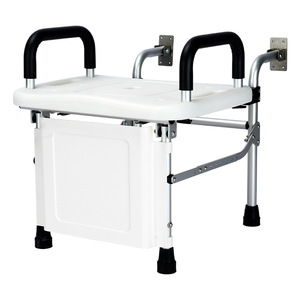 Squat Toilet Seat Folding Adjustable Aluminum Alloy With <b>Grab</b> <b>Bars</b> For Bathroom Use - Product Image 1