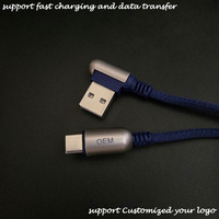 Fabricación y Suministro de Cables USB a USB C en Forma de L de 90 Grados, Trenzados y de Ángulo Recto