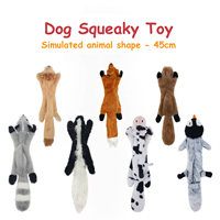 Jouet en peluche pour chien en forme d'animal de dessin animé, respectueux de l'environnement, avec sonnette, interactif, 7 styles au choix, longueur 45 cm