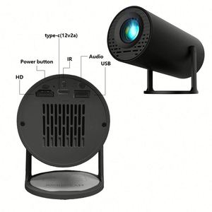 โปรเจคเตอร์ LED พร้อมพอร์ต USB, โปรเจคเตอร์พกพาขนาดเล็ก 720P, รีโมทคอนโทรล โปรเจคเตอร์สำหรับดูหนังในร่ม/กลางแจ้ง HY300Mini/สีดำ - Product Image 5