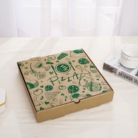 Boîte à pizza en carton ondulé en papier kraft de qualité alimentaire avec impression de logo, idéale pour la vente en gros et la livraison à emporter, avec feuille d'aluminium thermique