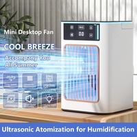 Nouveau ventilateur d'air froid silencieux à double pulvérisation avec affichage numérique et réservoir de 900ml avec poignée et veilleuse atmosphérique colorée