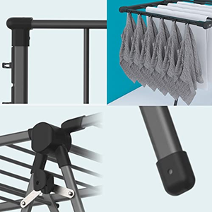 Simple Stainless Steel Foldable Gullwing Drying <b>Rack</b> for Bathroom-<b>Clothes</b> Towel Stand - Product Image 2