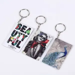 Qualisub Polymer Sublimation Keychain Credit Card blank sublimation keychain Double Sides Print sublimation keychains