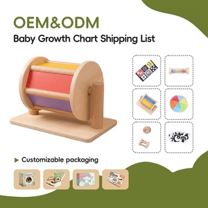 Tambour rotatif en <span class=keywords><strong>bois</strong></span> <span class=keywords><strong>naturel</strong></span> de qualité supérieure pour bébés, <span class=keywords><strong>jouet</strong></span> Montessori pour tout-petits de 0 à 6 mois, éducation précoce et développement visuel - Product Image 1