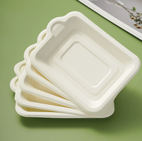 Assiettes en papier jetables, assiettes en papier épaisses et simples, fourchettes et assiettes à gâteau, assiettes en papier rectangulaires